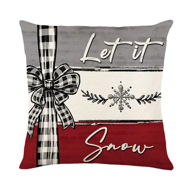 45cm Christmas Cushion Cover Pillowcase 2024 Christmas Decorations for Home Ornament Xmas New Year Decor