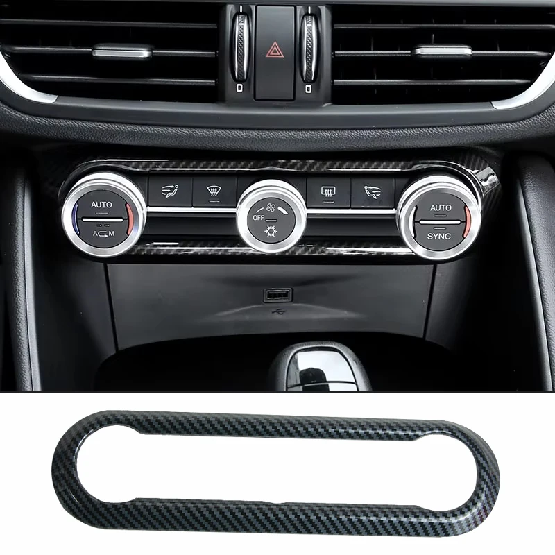 AC Panel Decoration Frame Trim Cover For Alfa Romeo Giulia 2017-2021 Center Console Car Interior Accessories Refit