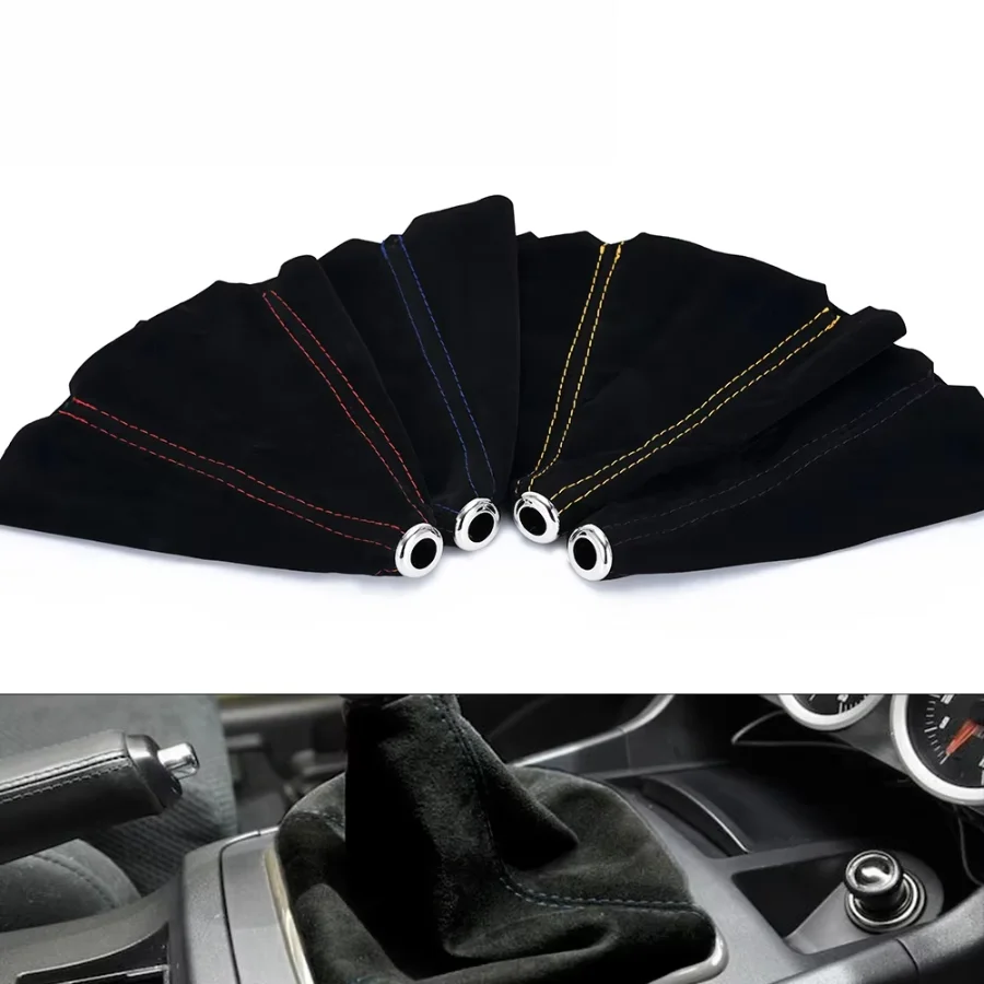 16mm Universal PU Leather Car Gear Shift Collar, Manual Car Shifter Knob Gear Shift Boot Cover Gaiter