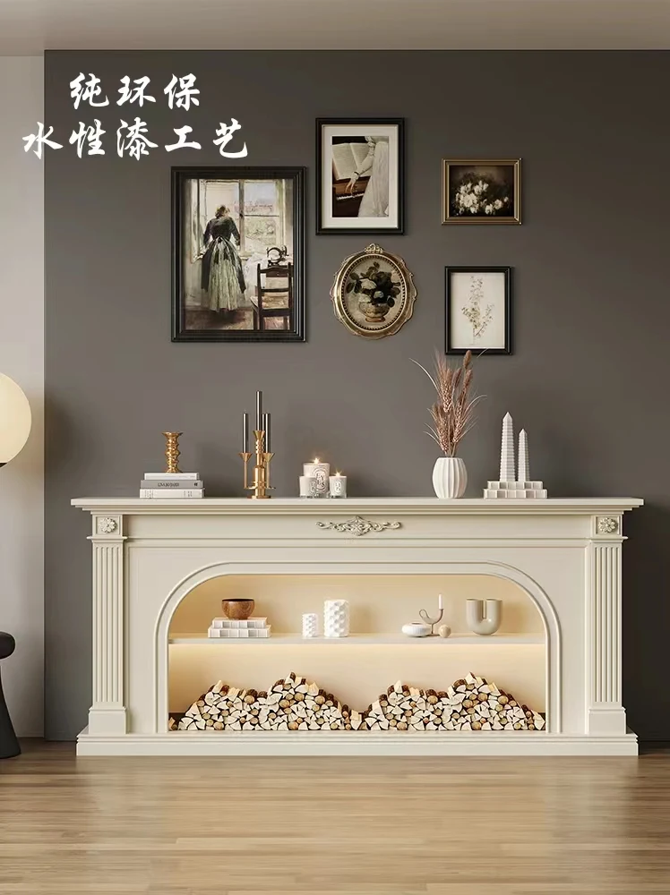 French solid wood fireplace decorative cabinet European entrance fireplace cabinet American