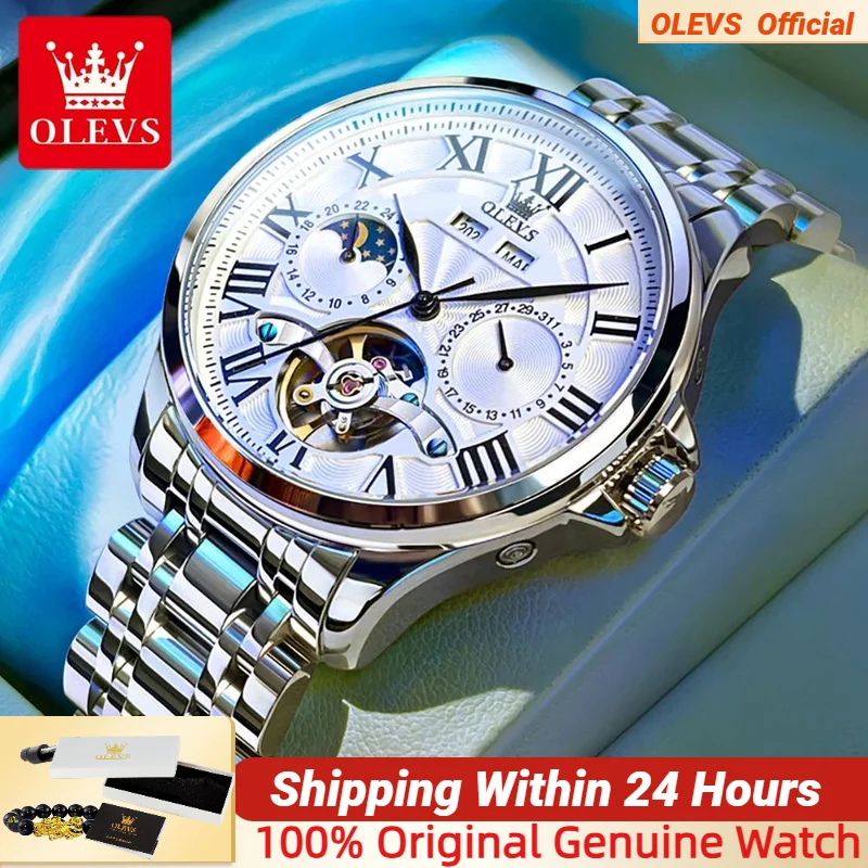 

Мужские Водонепроницаемые механические часы-скелетоны с календарем