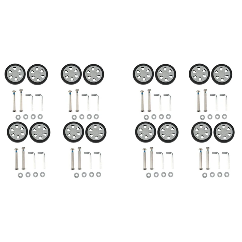 

16X Luggage Accessories Wheels Aircraft Suitcase Pulley Rollers Mute Wheel Wear-Resistant Parts Repair 55X12mm