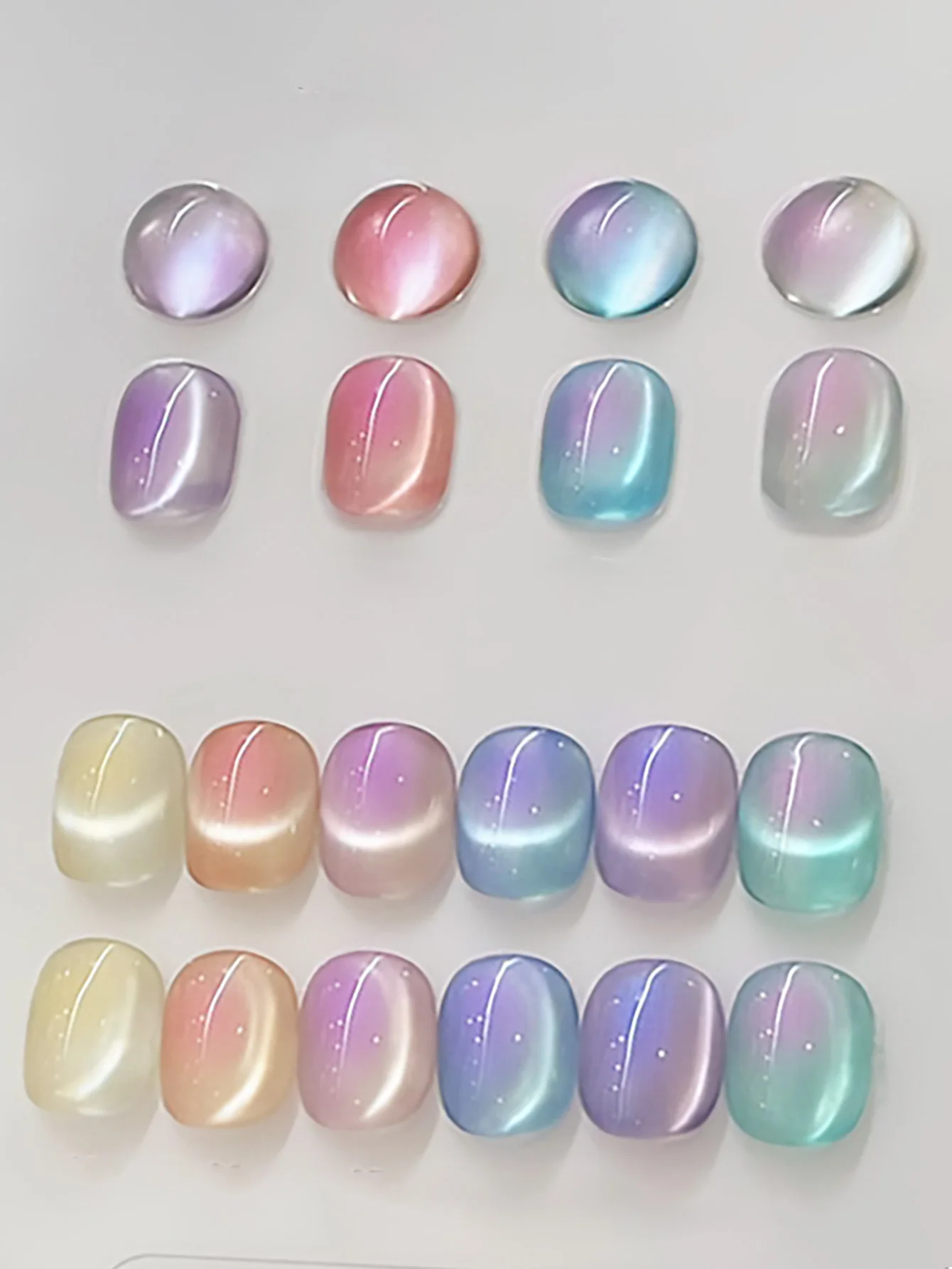 

1-9pcs WS Summer Ocean Dreamy Mermaid Glass Bead Cat Eye Gel Nail Polish 2025 New Purple High-end Flashing Small Light Bulb Gel