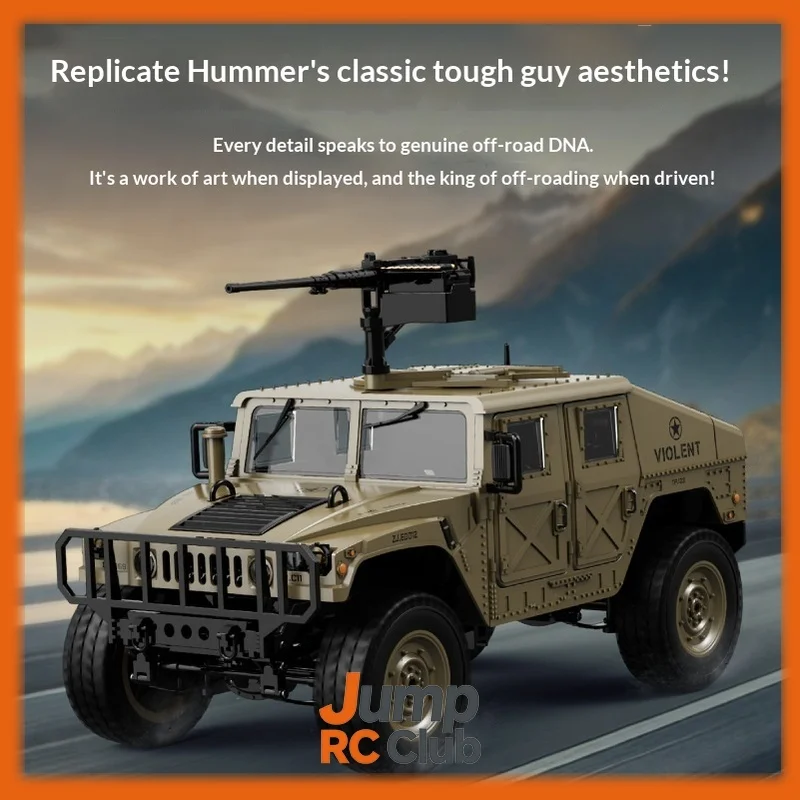 RC Remote Control Rock Crawler Full Proportional 4WD Military Style All Terrain Off Road Truck Electric Hobby Toy Outdoor