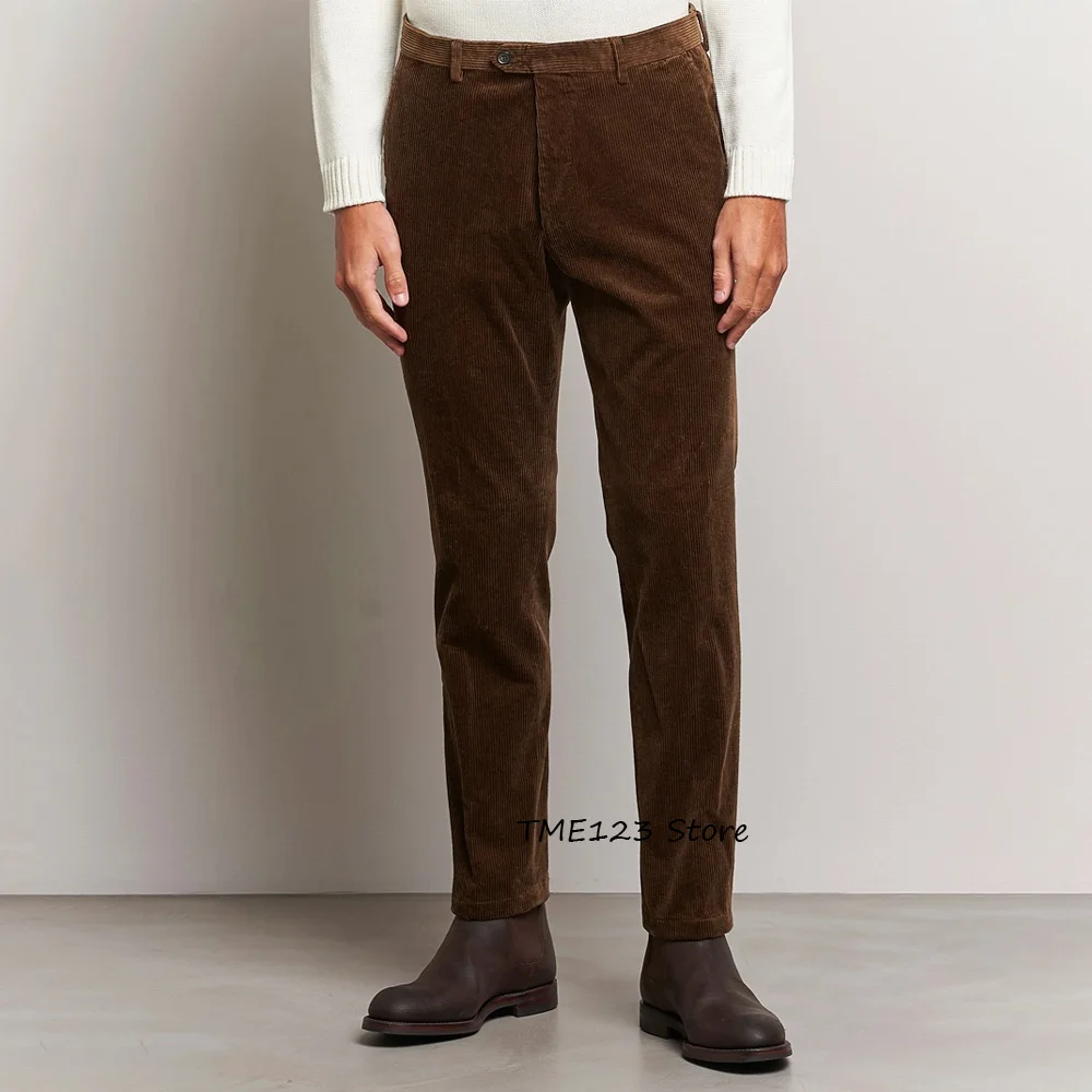 

Classic Men's Pants for Man Work Trousers Straight Leg Corduroy Fabric Business Casual Trouser Tailoring Clothing