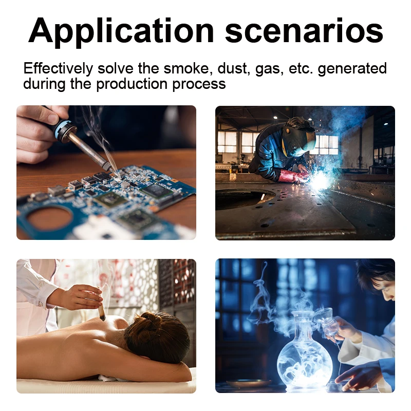 120W220VSmoking Instrument Smoke Absorber With Activated Carbon Filter Sponge Cutting Solder Fume Extractor