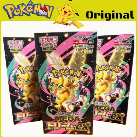 Pokemon Cards Original Trading PTCG Cartoon Japanese M2a Booster Pack Original Box MEGA Gengar Ex Mary Card Holder Gold Box