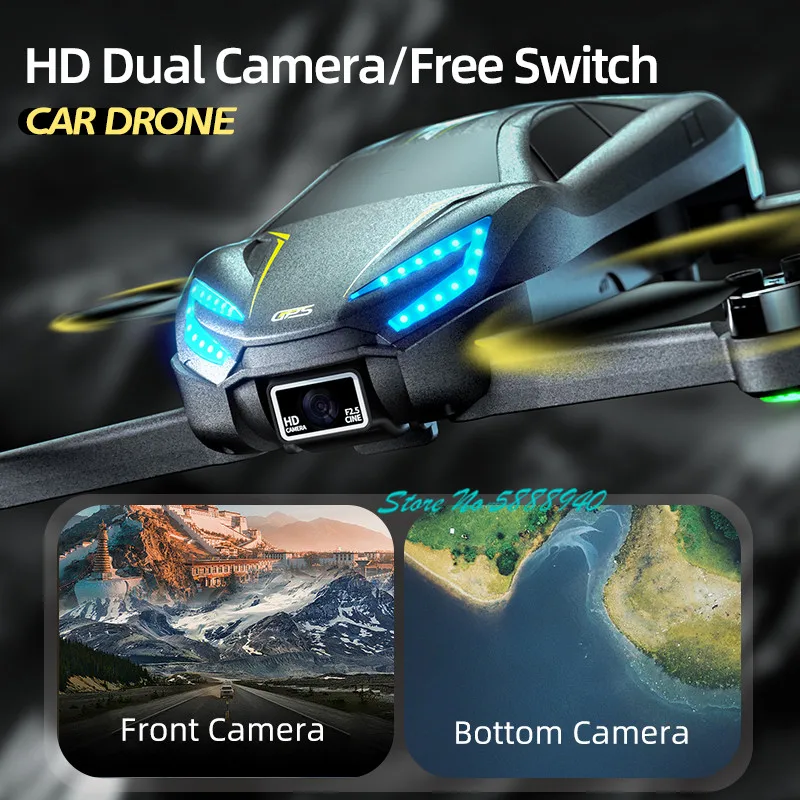 8K Aerial Dual Camera Car Styling Remote Control Quadcopter 2.4G Brushless Optical Flow Hover Headless Mode WIFI FPV RC Drone