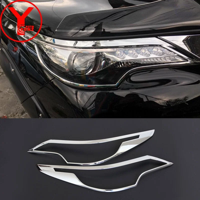 

chrome headlight cover For Toyota FORTUNER HILUX SW4 2015 2016 2017 2018 2019 car styling parts accessories head light YCSUNZ