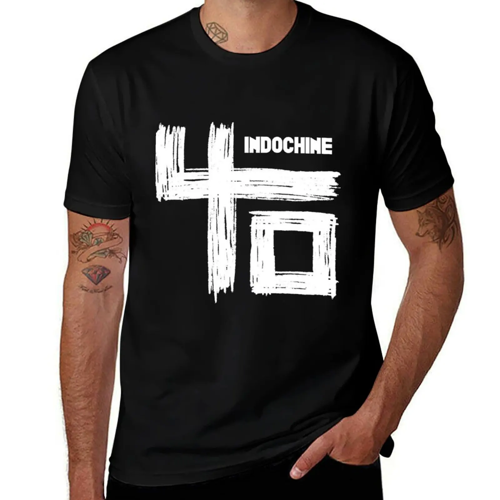 indochine 40 logo tour 2021 kakakatin T-Shirt Active Wear Sports for Men T-Shirt