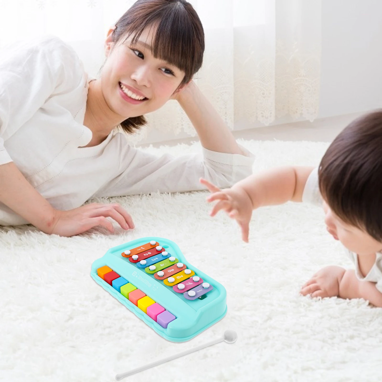 Instrumento de xilófono, juguetes para bebés, Piano Musical para niños, percusión de plástico para golpear, educación temprana