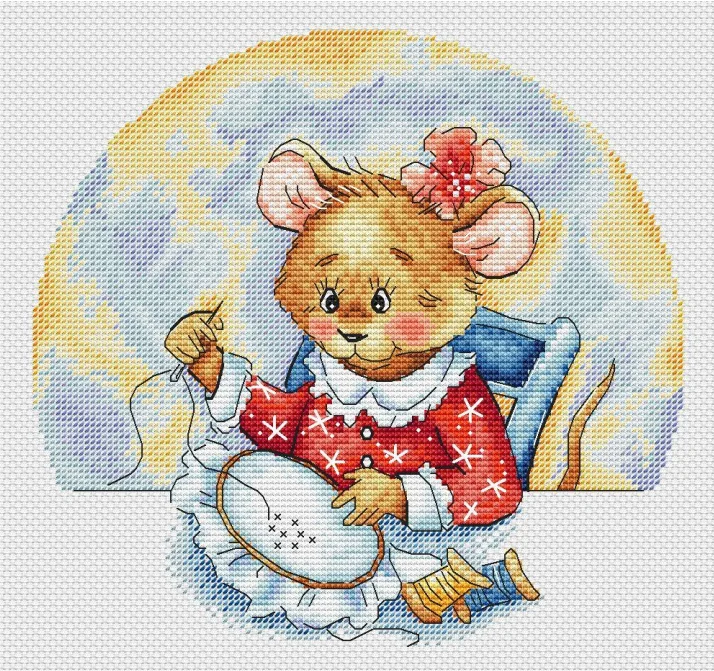 

Embroidered mouse 31-29 Embroidery,DIY 14CT Unprinted Arts Cross stitch kits Set Cross-Stitching Home Decor