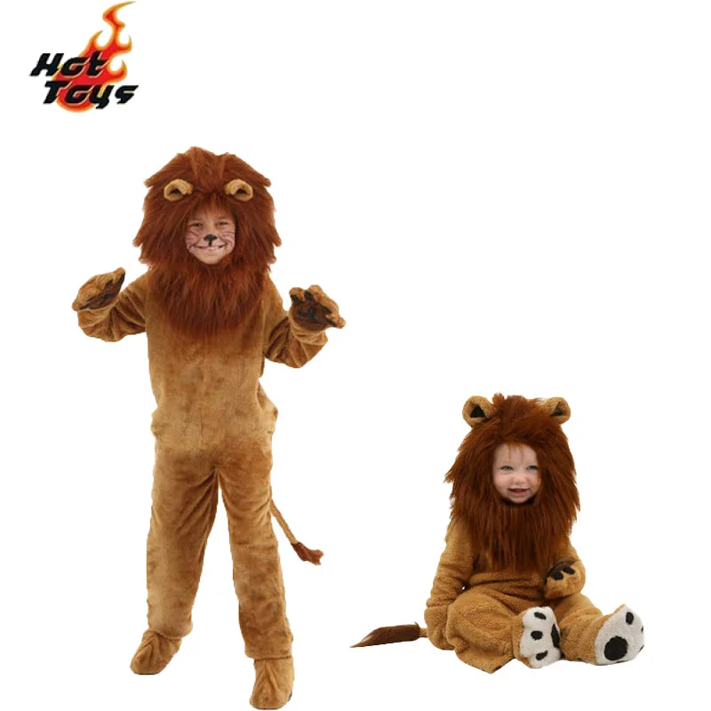 Lion King Costume Kids Adult Animal Halloween Carnival Party Furry Cosplay Costume Baby Child Fancy Movie Role Play Jumpsuit