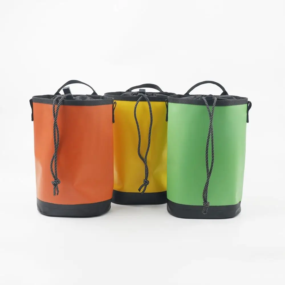 500D PVC Mesh Cloth Tool Storage Bag Thick Wear Resistant 5L Large Capacity Waist Tool Bag Hanging Loop Design