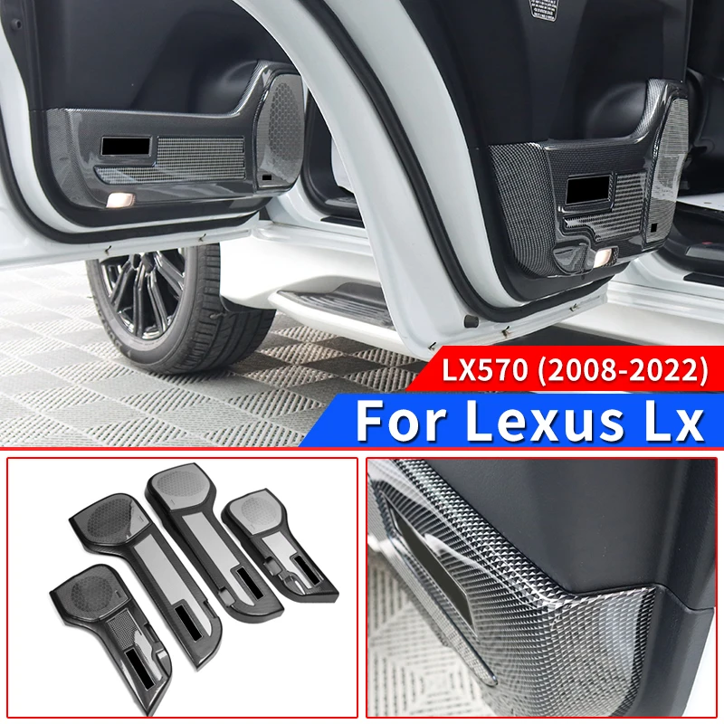 For Lexus LX570 2008-2022 Door Kick Plate Horn Protective Cover Interior Styling Upgrade Modification Protection Accessories