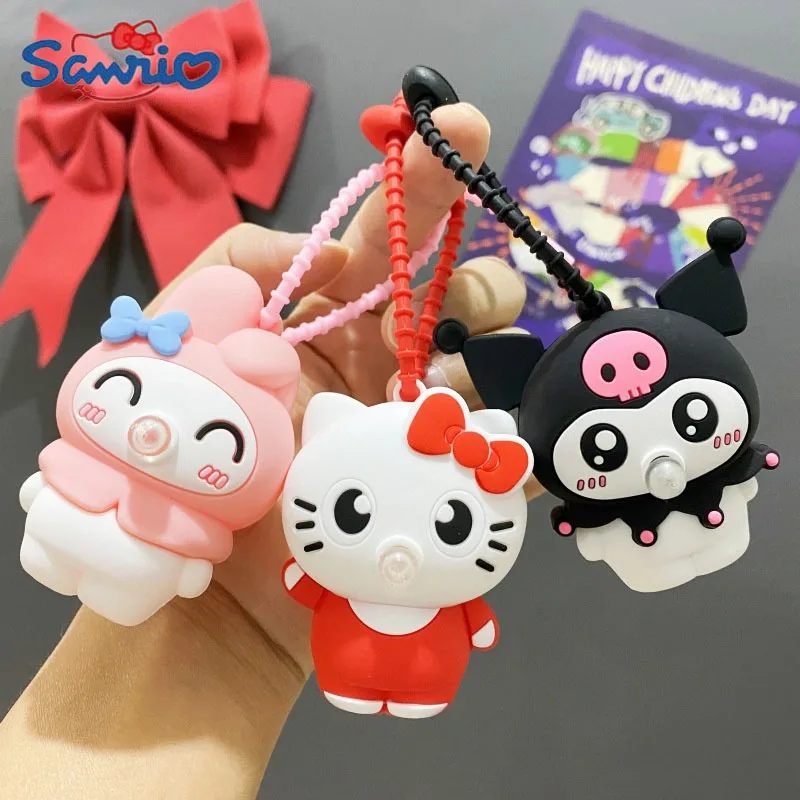 Kawaii Sanrio Press Hello Kitty Kuromi Anime Pendant Keychain Cute Cinnamorol Bubbles Keyring Girls My Melody Bags Keychains Toy