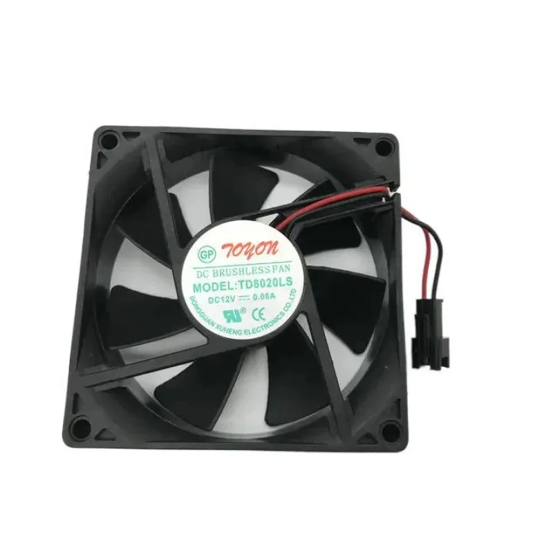 W  TOYON TD8020LS DC 12V 0.08A 80x80x20mm 2-Wire Server Cooling Fan