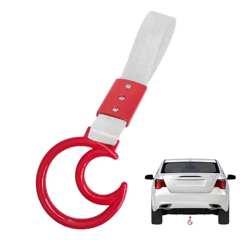Ring Bumper Warning Car Accessory Moon Shape Rear Bumper Hand Pull Ring Auto Interior Exterior Warning Decoration Wear-resistant