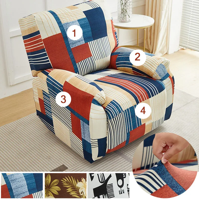 

1 Seater Printed Pattern Recliner SofaCover for Living Room Jacquard Armchair Elastic Couch Protector Funda Sillon Reclinable