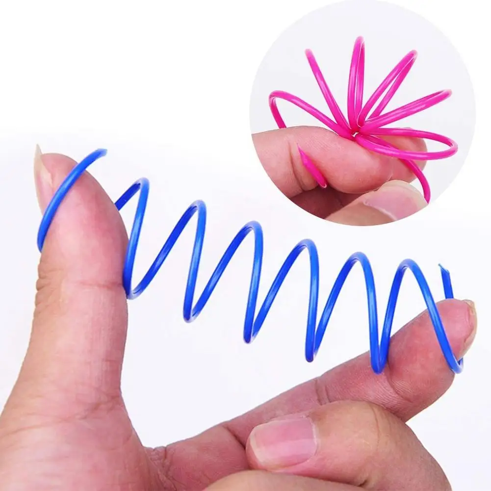 4/20Pcs Cat Spring Toy,Cat Spiral Toys Interactive for Indoor Colorful Cats Plastic Springs Coil for Kitten Hunting Swatting