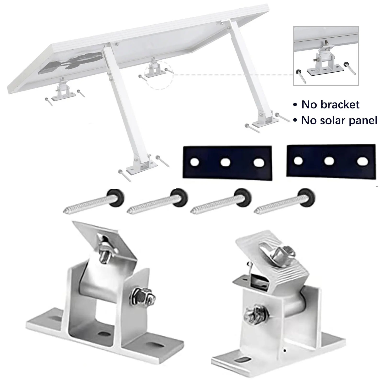 Solar Panel Support Package 13×11×7 Cm Stainless Steel Aluminium Adjustable Bracket Feet Spacers Hex Socket Screws Set