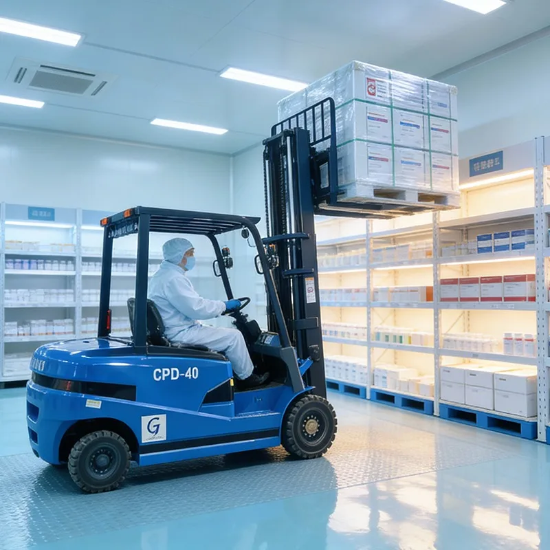 Customized 1-year Warranty 4 Ton Electric Forklift With 3-6m Lifting Height And Lead-Acid Battery For Warehouse Shelf Access