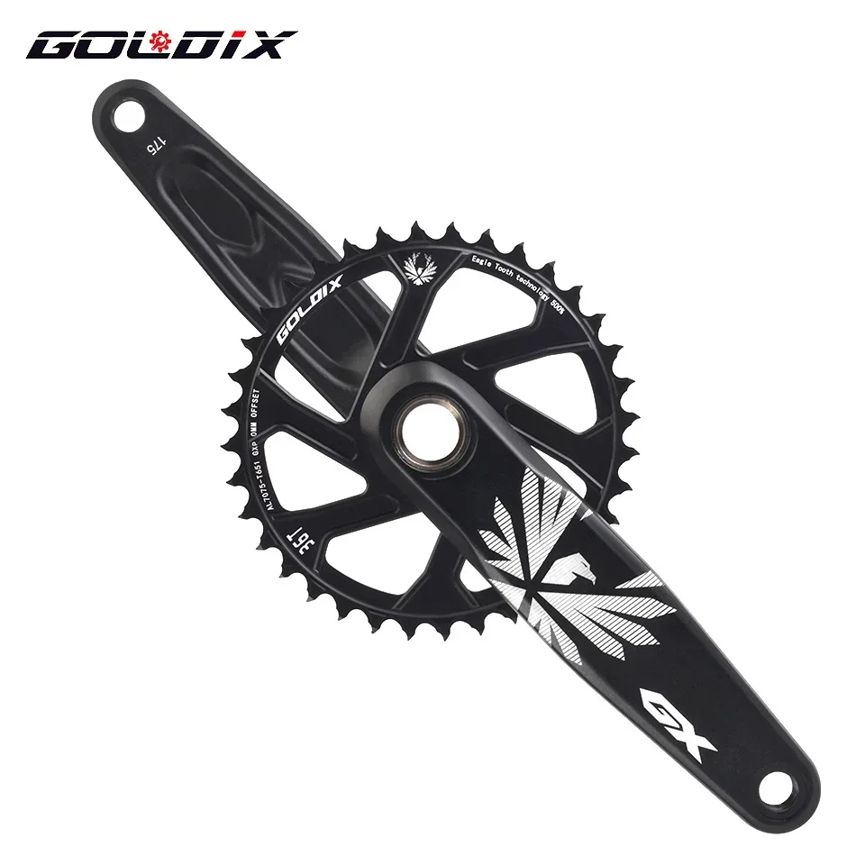 GOLDIX Bicycle Crankset 170/175mm Crank length 0mm Offset Install Directly Chainring 30/32/34/36/38T For Mountain Bike Crankset