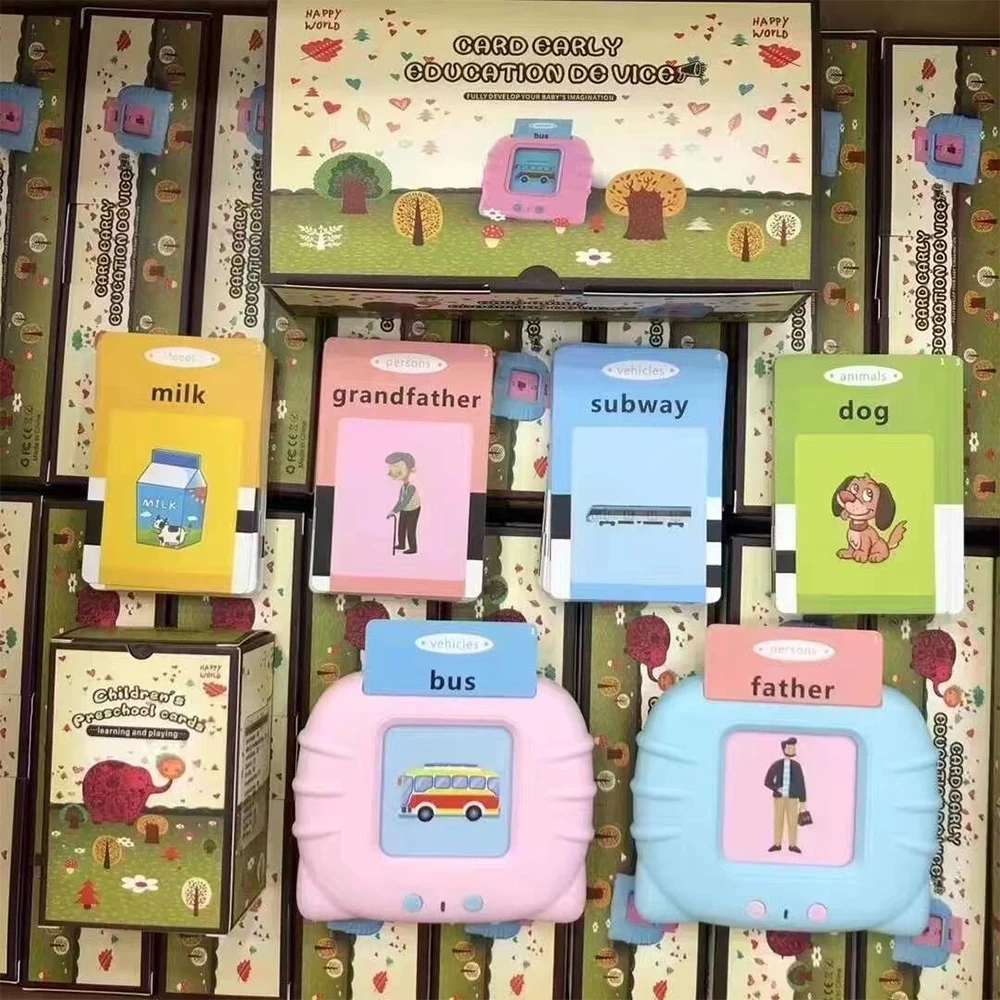 Tarjetas Flash parlantes para aprendizaje temprano, juguetes educativos para bebés, niños y niñas, máquina de lectura de aprendizaje preescolar, suministros escolares interactivos