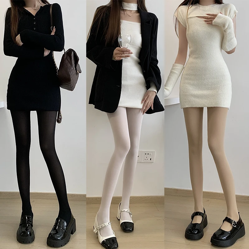 

80D Women Pantyhose Solid Soft Velvet Leggings Spring Fashion Elasticity Slim Stockings High Waist Ventilate Simple Female Tight