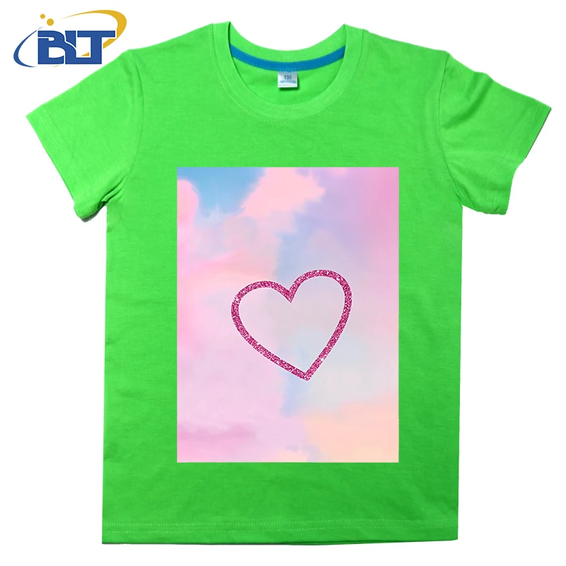 Camiseta con estampado de amante para niños, Tops casuales de manga corta de algodón de verano, adecuado para niños y niñas