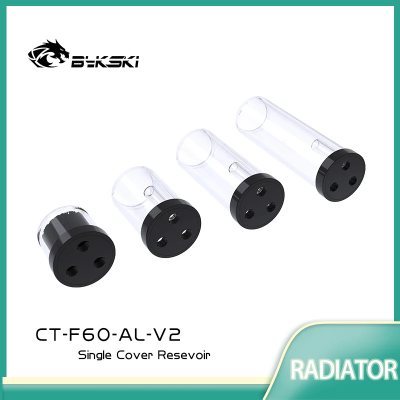 

Bykski CT-F60-AL-V2 100 150 200 мм Длина 60 мм Диаметр цилиндра Удлинитель резервуара для воды для насоса Bykski Удлинительный охладитель