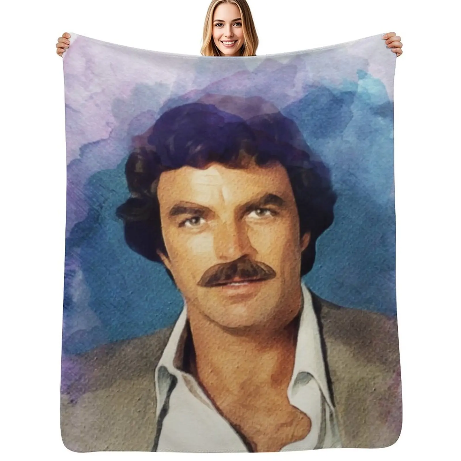 

Tom Selleck, Actor Throw Blanket Reusable Durable Soft Blanket for All Seasons