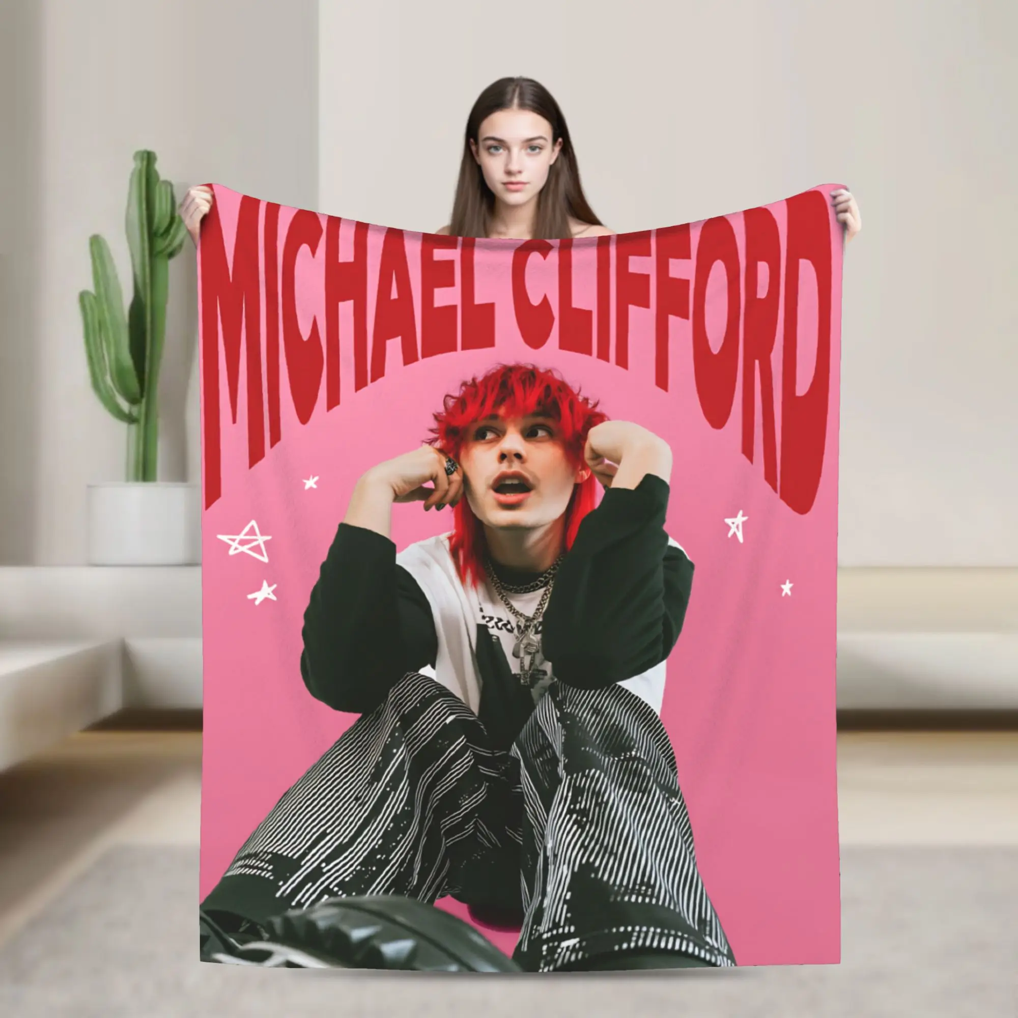 Michael Clifford, manta suave y cálida, ropa de cama de felpa de verano de 5 segundos, colcha divertida de franela para sala de estar, funda para sofá cama