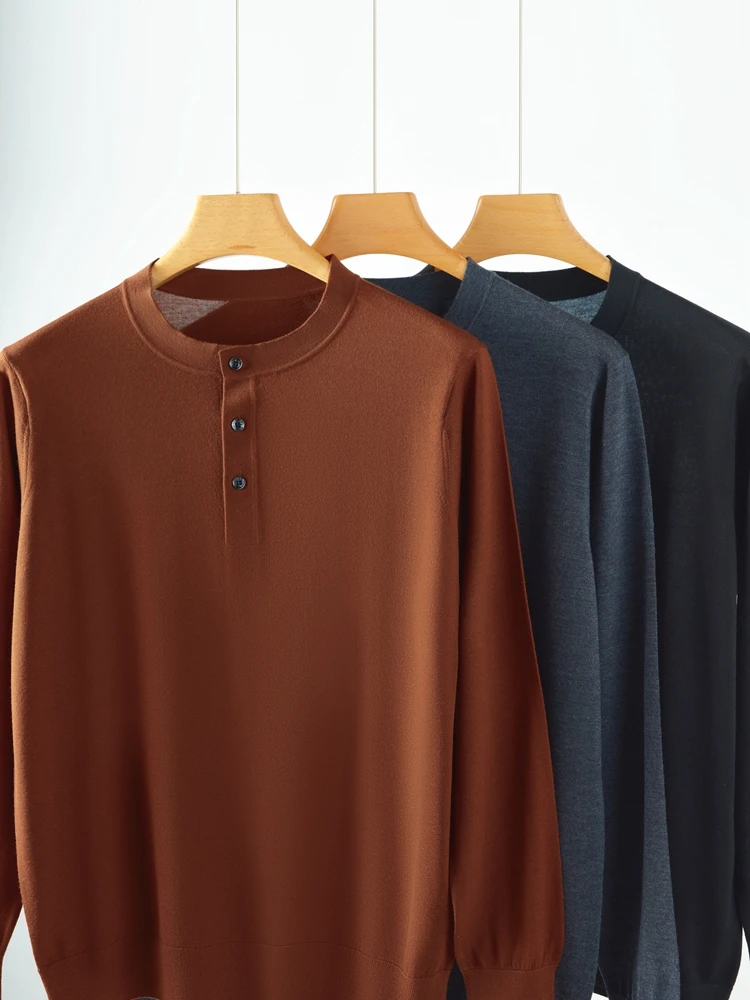 

Мужской пуловер Angel на весну, осень и зиму, умный повседневный свитер с круглым вырезом, 100% мериносовая шерсть, трикотаж с длинными рукавами, теплые удобные топы