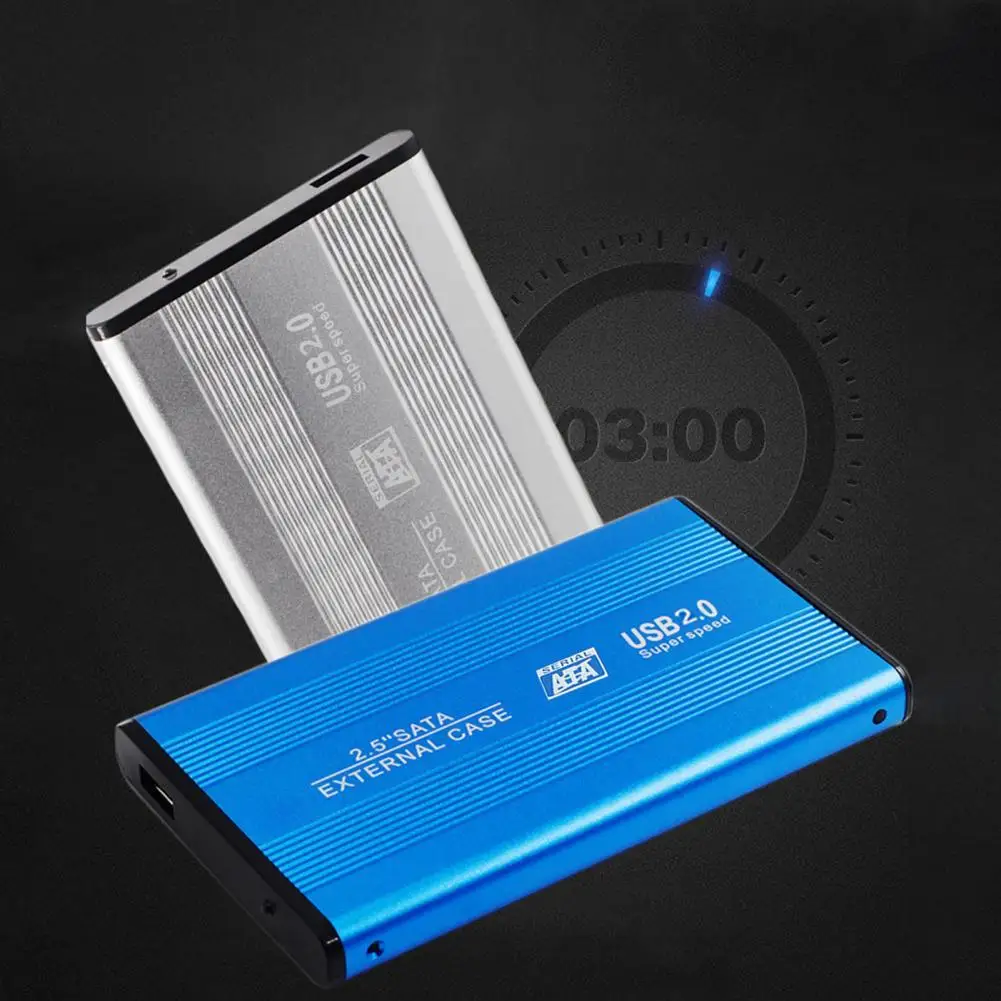 External for Laptop Hard Disk Enclosure Hard Disk Case Wear Resistant Dustproof Aluminium Alloy 2.5 Inch USB 2.0 for Laptop