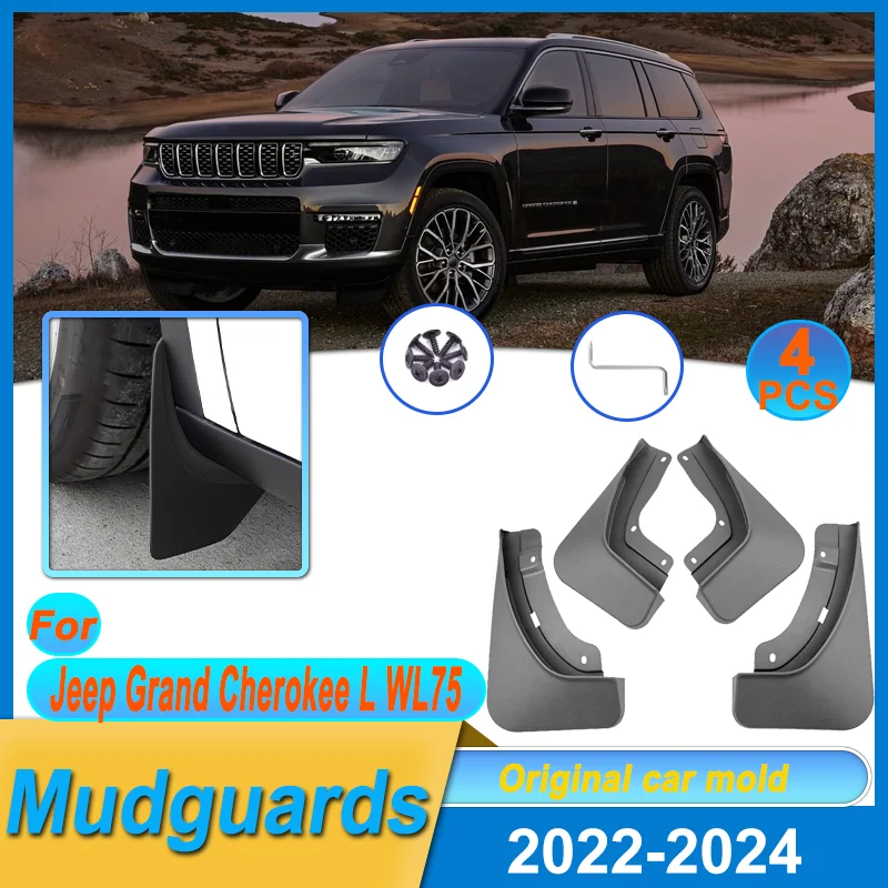 

4pcs Mudguards For Jeep Grand Cherokee L WL75 2022-2024 Mudflap Fender Flares Mud Flap Splash Guards Cover Wheel Car Accessories