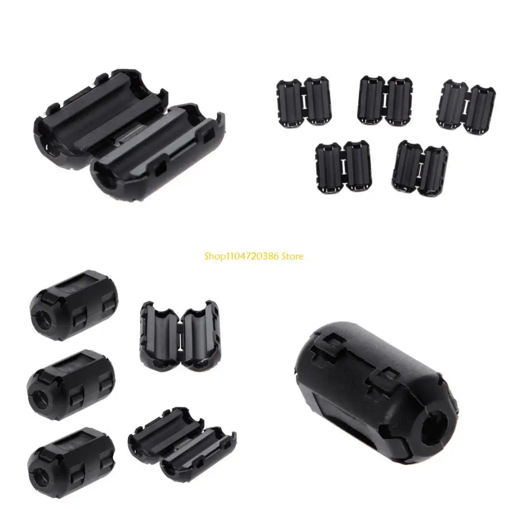 K0EA 5 Pcs 5mm Clip-On Ferrite Ring Core Noise Suppressor EMI RFI Clip Cable