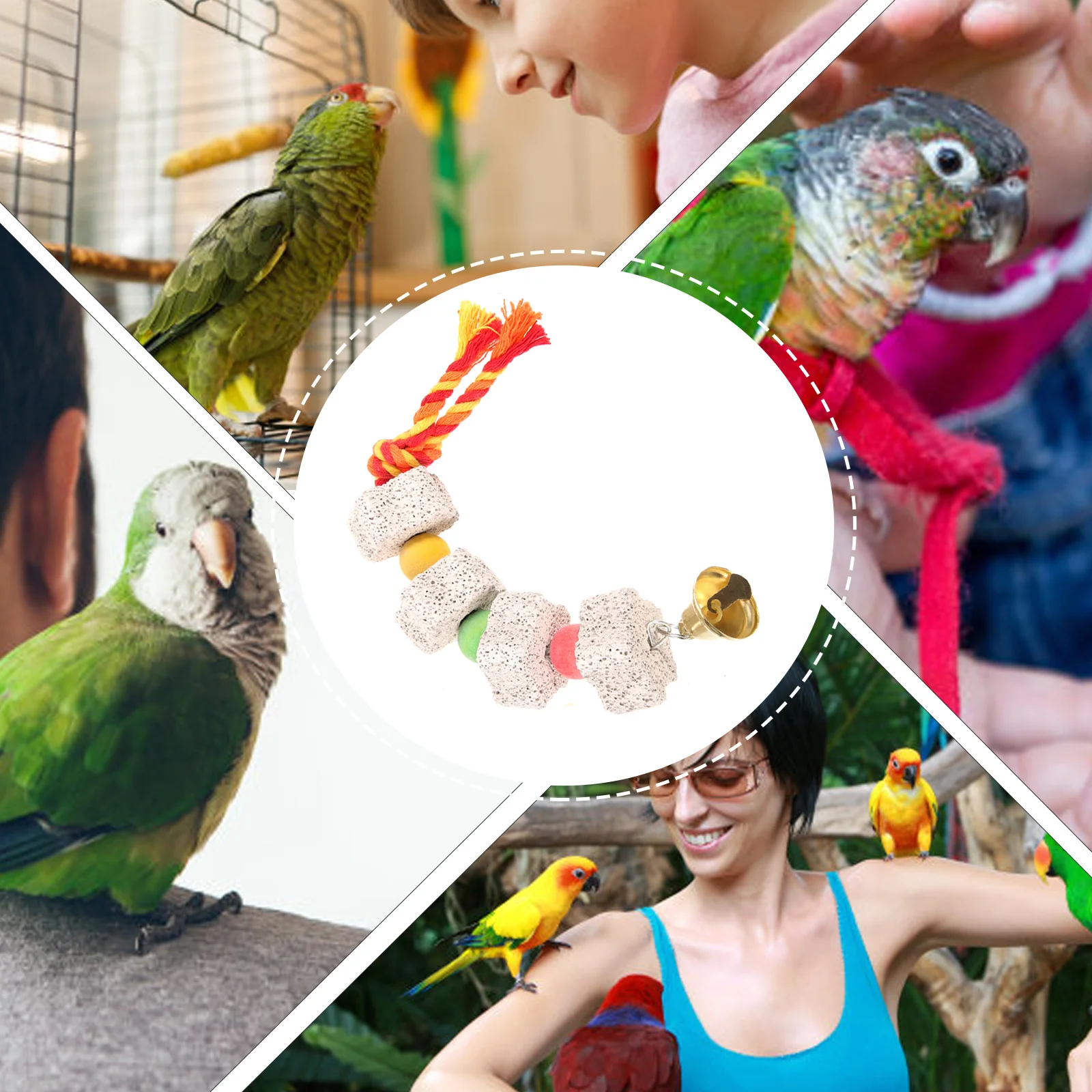 

2Pcs Bird Chewing Bell Star Shape Beak Grinding Stone Natural Mineral Calcium for Parrot Parakeet Macaw Chewing Care