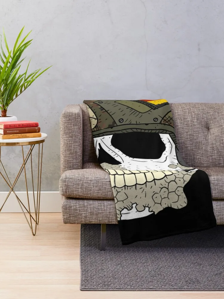 German Bundeswehr. flecktarn. skull with fast helmet. Throw Blanket Summer Beddings Large Blankets