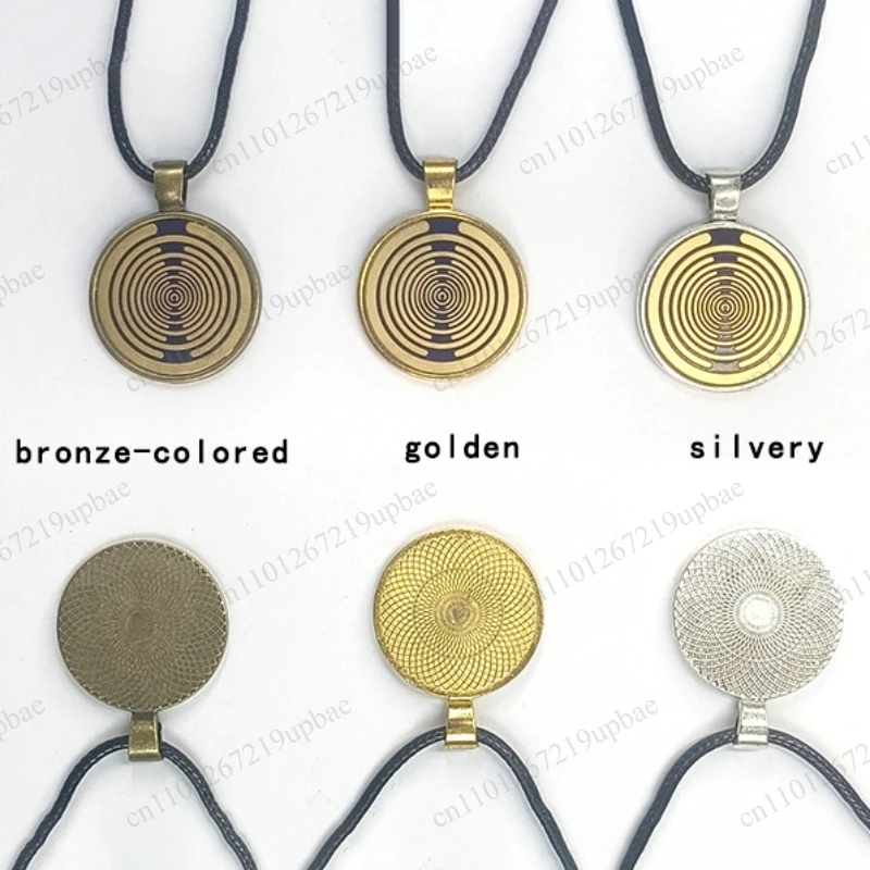 Multi-wave Oscillator Necklace MWO, Polarizing Disc Pure Copper Gold-plated Rahovsky Energy Jewelry