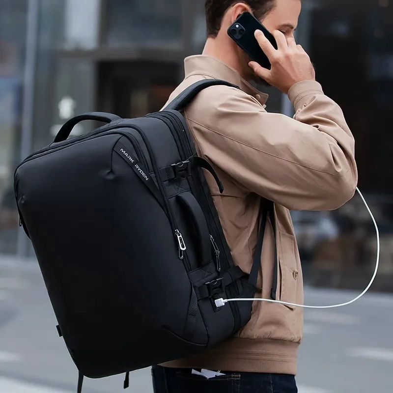 Mark Ryden Men Backpack Business Expandable Multifunctional Anti-theft Waterproof Laptop Backpacks Hard Shell USB Charging Bag