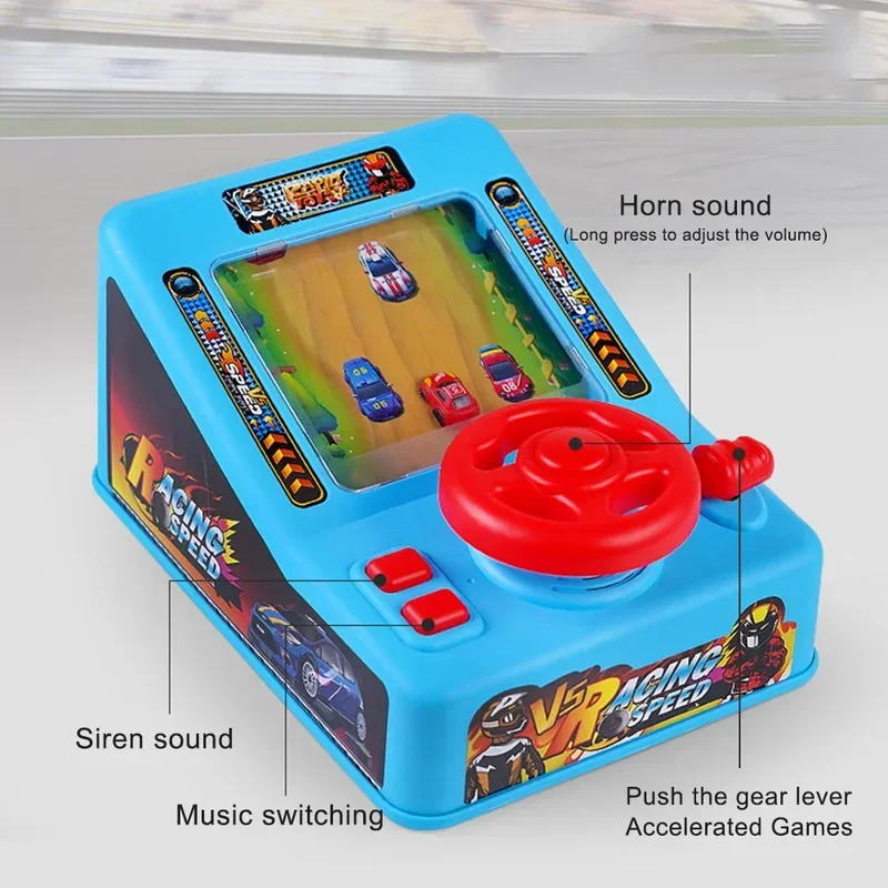 Console de jeu d'aventure de course pour enfants, volant électrique, simulation sonore, conduite, jouets de bureau pour enfants