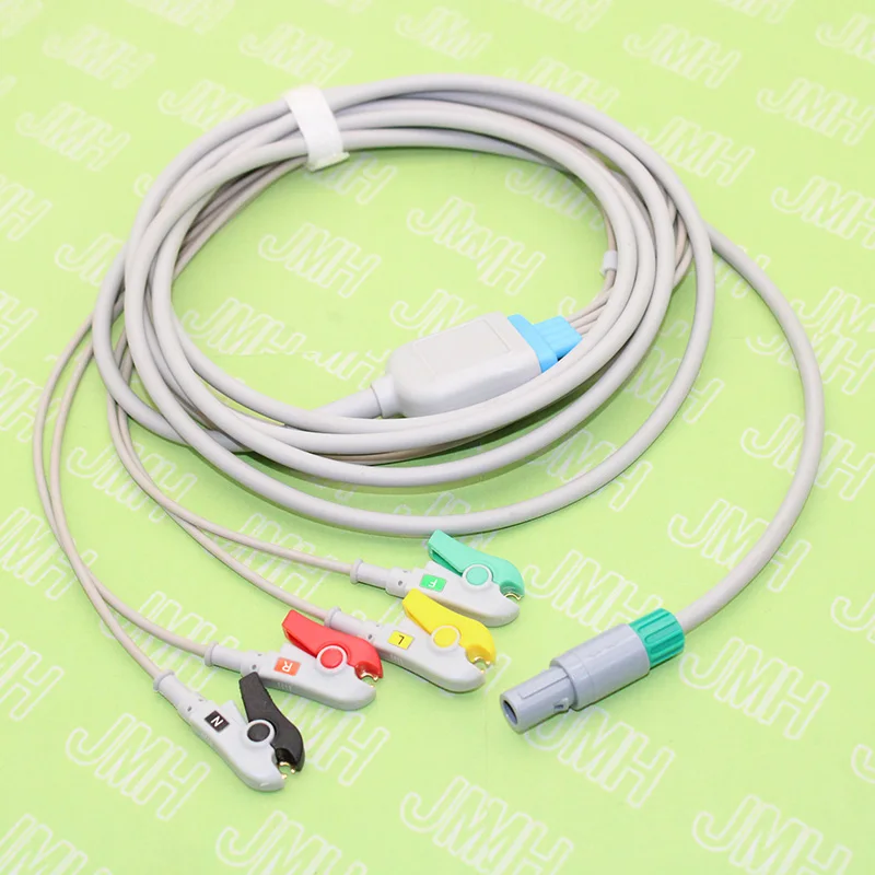 OEM Customized Product LEMO 12P Pins 4-Lead ECG Cable IEC Clip Electrode Leadwire