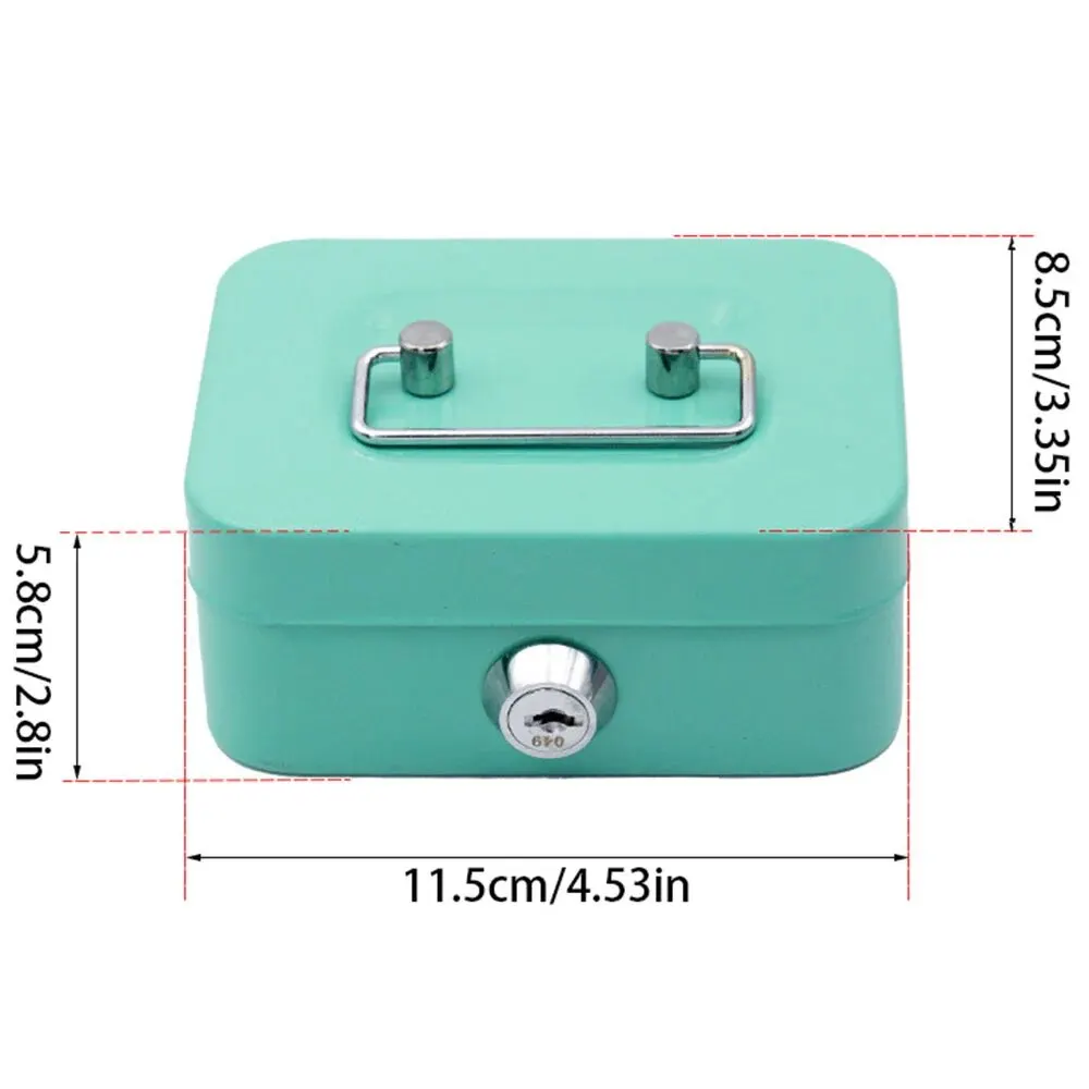 Money Safe Box Lockable Cash Box With Key,Portable Piggy Box Made Of Metal Small Security Lock Box Sturdy Coin Boxes For Kids