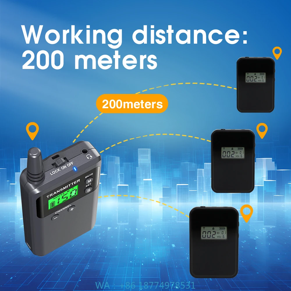 1 Charger with Earphones for Simultaneous Interpretation Whisper Tour Audio Guide System 1 Transmitter 25 Receivers