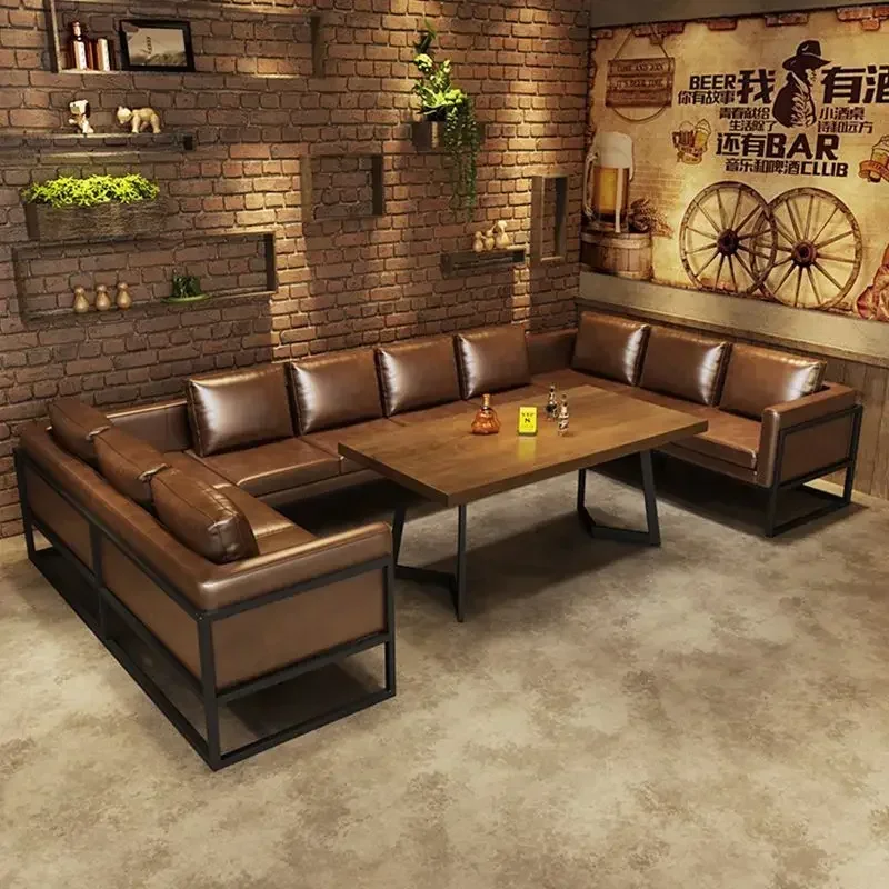 Sofa Cafe BBQ Restaurant Western Restaurant Music Dining Bar Tavern Table and Chair Combination