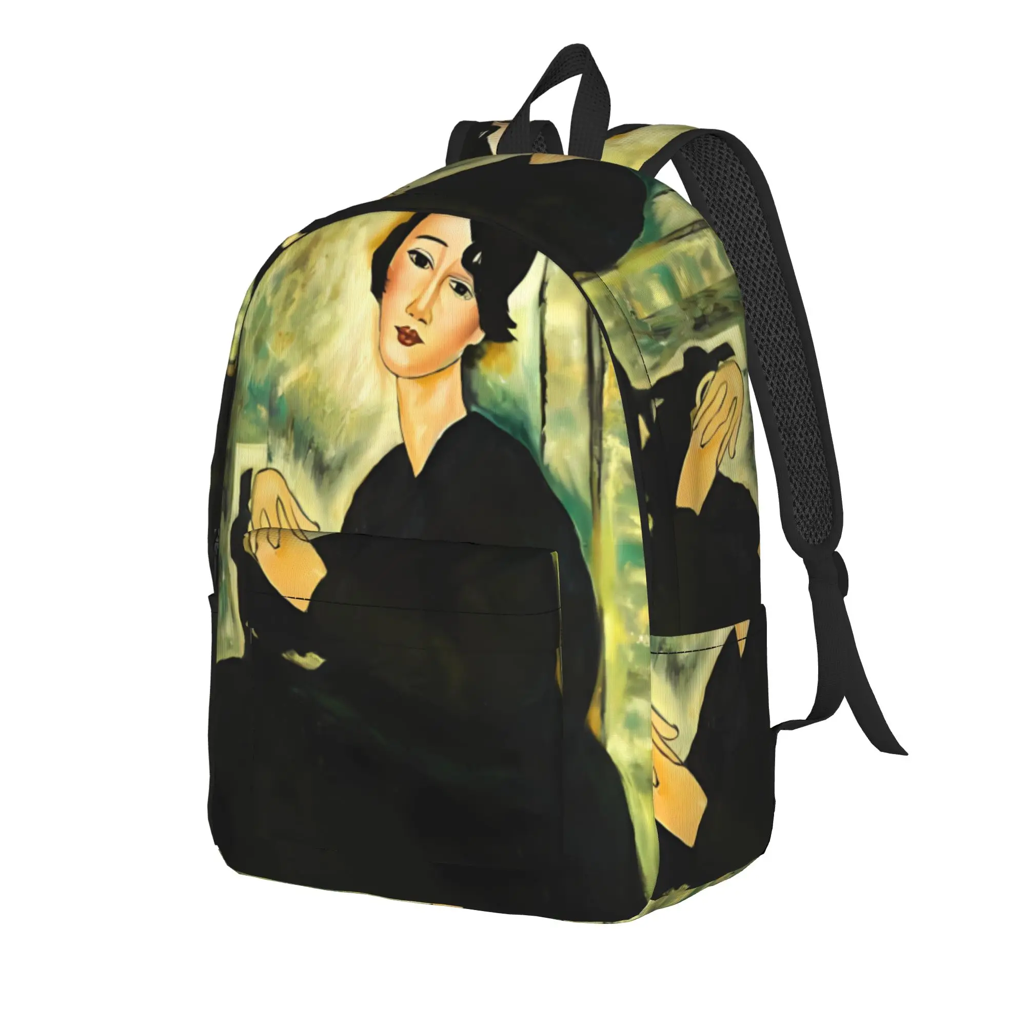 Amadeo Modigliani Print Backpack  Outdoor Style Backpacks Unisex Design Lightweight School Bags Stylish Rucksack