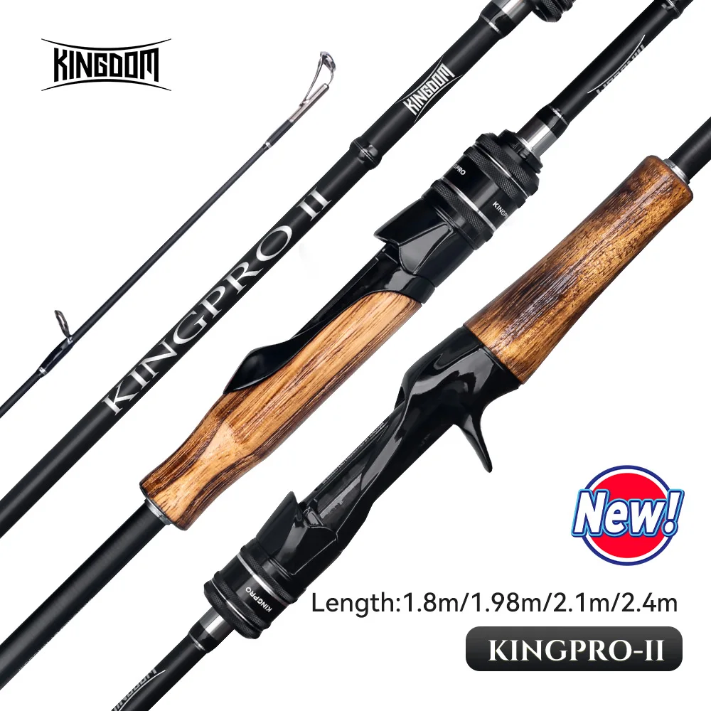 

Kingdom New Kingpro2 Series Fishing Rods 1.8m 1.98m 2.1m M ML L Power MF Action Spinning Casting Carbon Lure Rod 2 Sections Rod