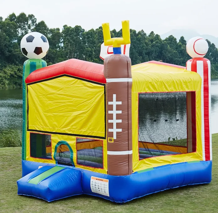 Moonwalk Moon Kid Inflatable Bouncer for Party, Bounce House, Commercial Bouncy Castle, Rainbow, 13x13'