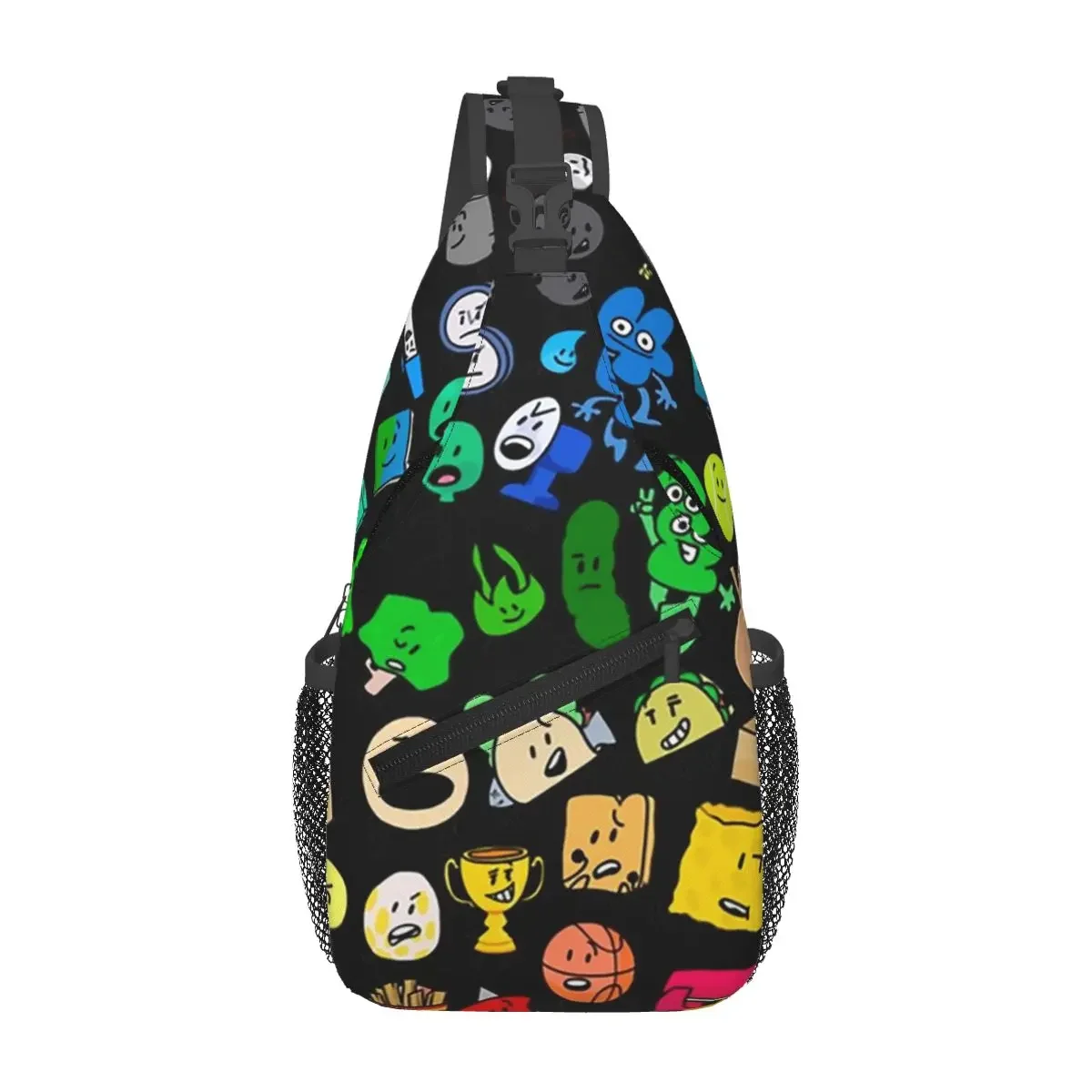 BFDI Inanimate  All Characters Sling Backpack Sling Bag Hiking Chest Bag Daypack Men Crossbody Backpack Shoulder Bag